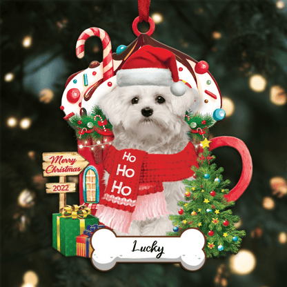 Personalized Ho Ho Ho Poodle Toy Dog Christmas Ornament for Dog Lovers OO3866