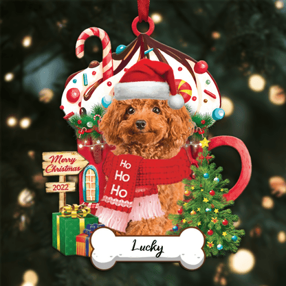 Personalized Ho Ho Ho Poodle Toy Dog Christmas Ornament for Dog Lovers OO3866
