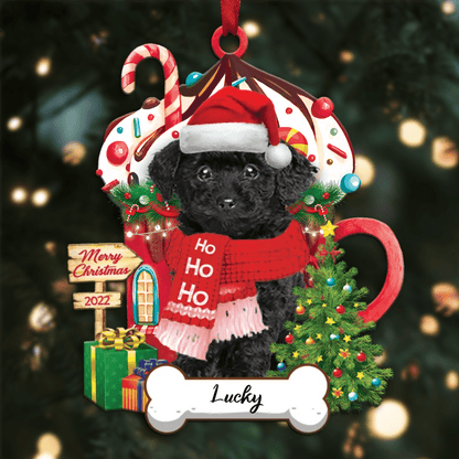 Personalized Ho Ho Ho Poodle Toy Dog Christmas Ornament for Dog Lovers OO3866