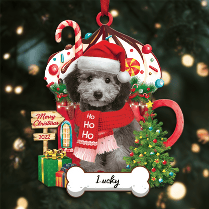Personalized Ho Ho Ho Poodle Toy Dog Christmas Ornament for Dog Lovers OO3866