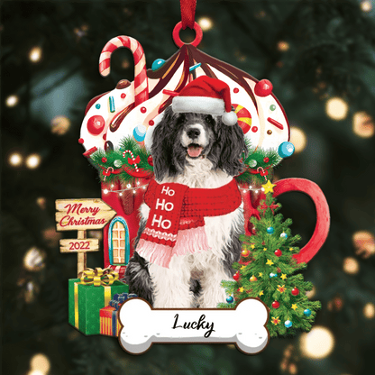 Personalized Ho Ho Ho Portuguese Water Dog Dog Christmas Ornament for Dog Lovers OO3865