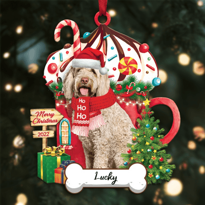 Personalized Ho Ho Ho Portuguese Water Dog Dog Christmas Ornament for Dog Lovers OO3865