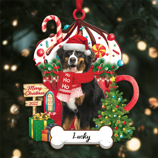 Personalized Ho Ho Ho Saint Bernard Dog Christmas Ornament for Dog Lovers OO3862