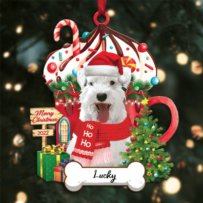 Personalized Ho Ho Ho Schnauzer Dog Christmas Ornament for Dog Lovers OO3860