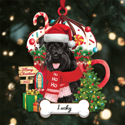 Personalized Ho Ho Ho Schnauzer Dog Christmas Ornament for Dog Lovers OO3860