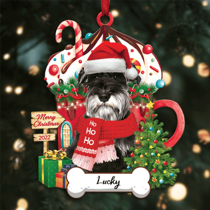 Personalized Ho Ho Ho Schnauzer Dog Christmas Ornament for Dog Lovers OO3860