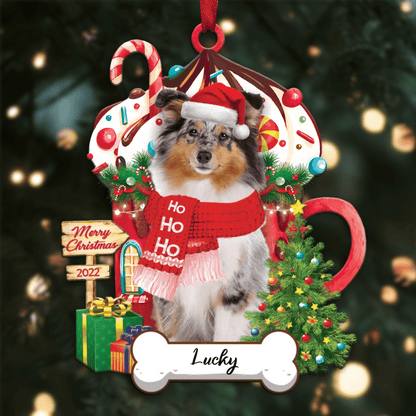 Personalized Ho Ho Ho Shetland Sheepdog Dog Christmas Ornament for Dog Lovers OO3859
