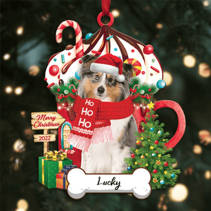 Personalized Ho Ho Ho Shetland Sheepdog Dog Christmas Ornament for Dog Lovers OO3859