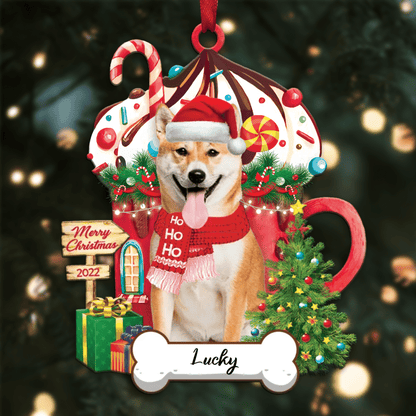Personalized Ho Ho Ho Shi Tzu Dog Christmas Ornament for Dog Lovers OO3858