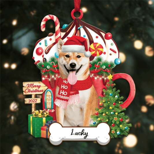Personalized Ho Ho Ho Shi Tzu Dog Christmas Ornament for Dog Lovers OO3858