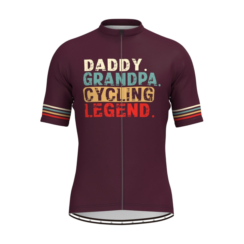 Daddy Grandpa Cycling Legend Men's Short Sleeve Cycling Jersey, Cycling Jerseys For Father's Day CE0032