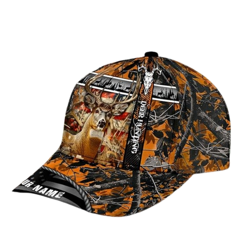Custom Camo Deer Hunting 3D Baseball Cap, Custom Deer Hunters Caps Hats CP0233