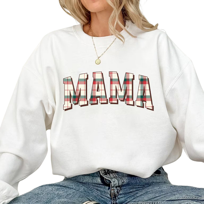 Dad Mama Mini Plaid Matching Family Christmas Sweatshirt, Christmas Family Sweater ET1647