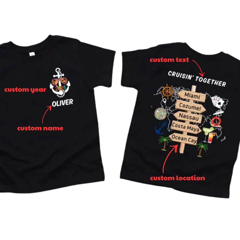 Custom Destinations Matching Family Cruise Vacation T Shirts, Custom Cruise Family Vacation Shirts ET0102