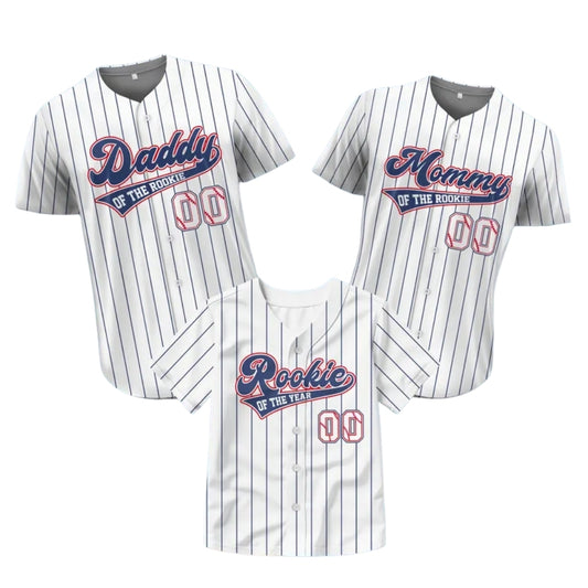 Custom Rookie Of The Year Matching 1st Birthday Baseball Jersey For Family, Custom First Birthday Family Baseball Shirts ET0692