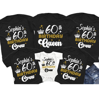 60th Birthday Queen Custom Matching Family T Shirts, Custom 60th Birthday Matching Shirts For Family ET0408