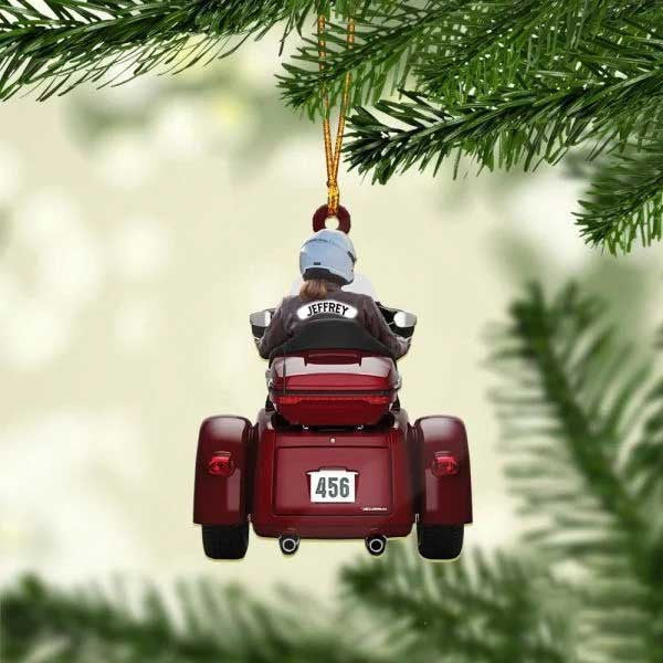 Personalized Biker Women Trike Tri Glide Motorcycle Woman Ornament OO1976