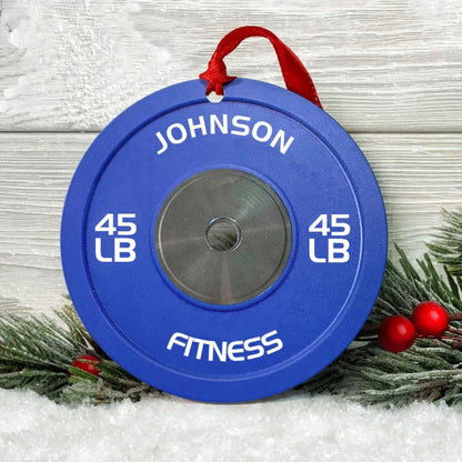 Bumper Plate - Personalized Two-Sided Ornament - Christmas Fitness Gym Weightlifting Gift For Gymer, Weightlifters, PTs OO3850