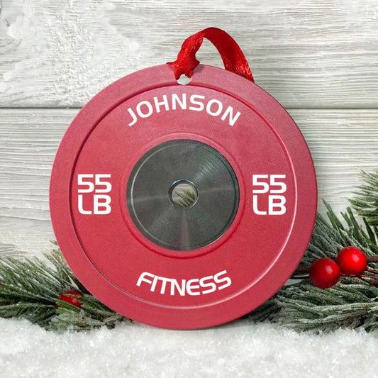 Bumper Plate - Personalized Two-Sided Ornament - Christmas Fitness Gym Weightlifting Gift For Gymer, Weightlifters, PTs OO3850