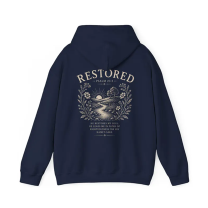 Restored Psalm 23:3 Bible Verse Hoodies, Christian Faith Hoodies 2D0940