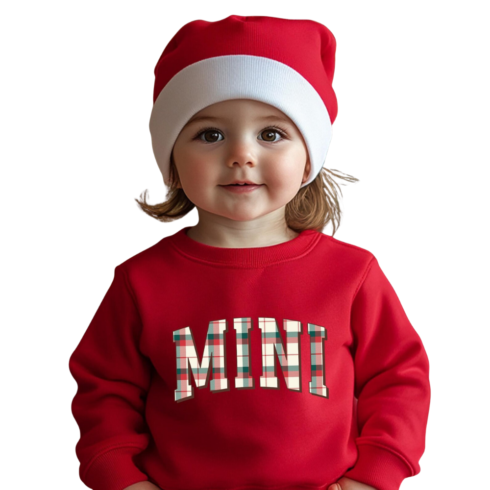 Dad Mama Mini Plaid Matching Family Christmas Sweatshirt, Christmas Family Sweater ET1647