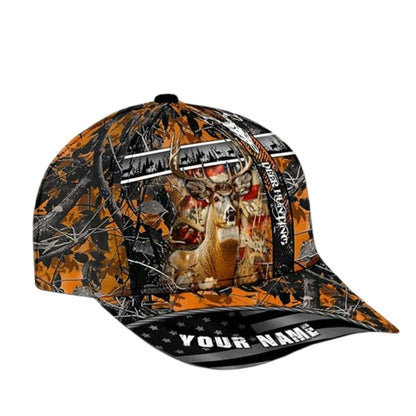Custom Camo Deer Hunting 3D Baseball Cap, Custom Deer Hunters Caps Hats CP0233