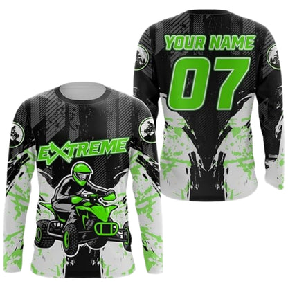 Custom ATV Racing Long Sleeve Jersey For Men Black Orange, Personalized ATV Dirt Bike Shirts MZ0082