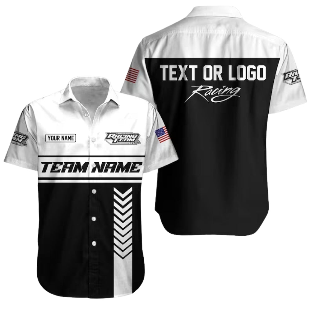Custom Mechanic Racing Workwear Hawaiian Button Up Shirt, Personalized Mechanic Uniforms HE0197