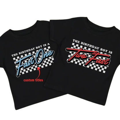 Fast One Two Fast Custom Race Car Birthday Matching Family T Shirt, Personalized Matching Birthday Racing Family Shirts ET1122