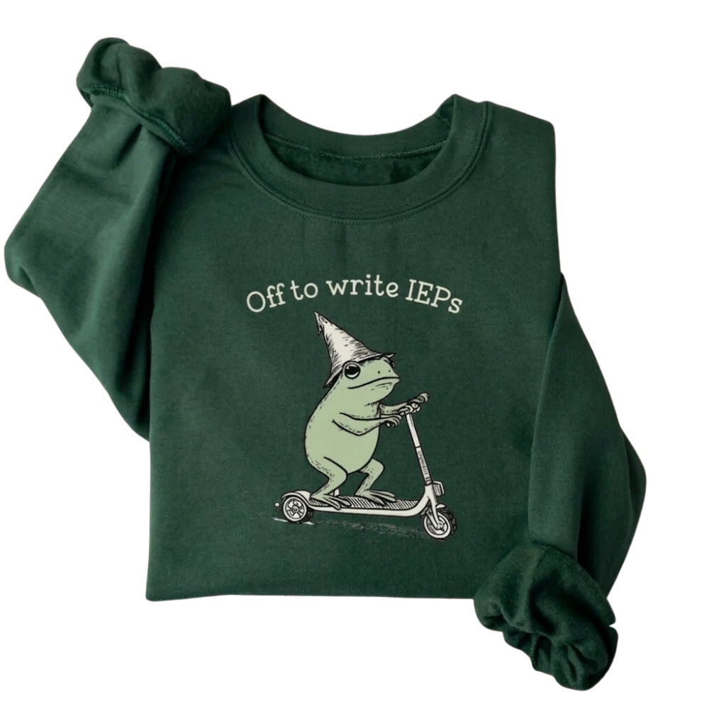 Off To Write IEPs Frog Sweatshirt For School Psychologist, Funny Sweatshirt For Education Counselor 2D0916