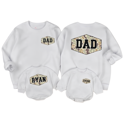 Custom Camo Dad And Son Sweatshirt Matching, Personalized Camo Family Matching Sweatshirt ET1648
