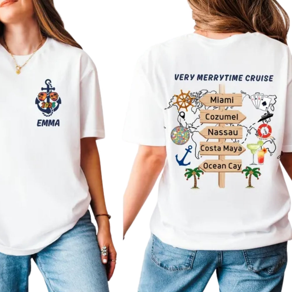 Custom Destinations Matching Family Cruise Vacation T Shirts, Custom Cruise Family Vacation Shirts ET0102