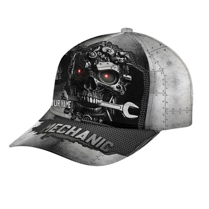 Custom Mechanic Skull Baseball Cap, Custom 3D Caps For Machinists CP0111