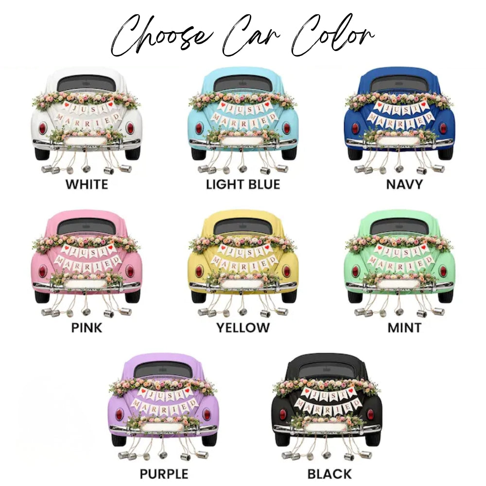 Personalized Just Married Car Couple Acrylic Ornament, Custom Wedding Ornament WD0299