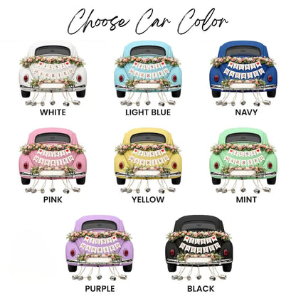 Personalized Just Married Car Couple Acrylic Ornament, Custom Wedding Ornament WD0299