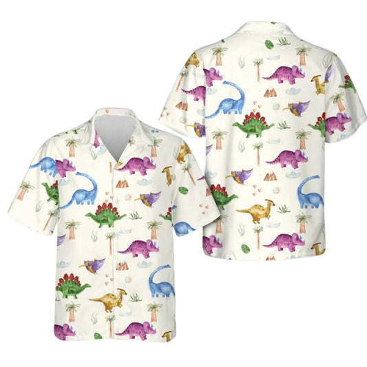 Men's Dinoaur Hawaiian Shirt, Dinosaur Lover Hawaiian Shirt HE0612