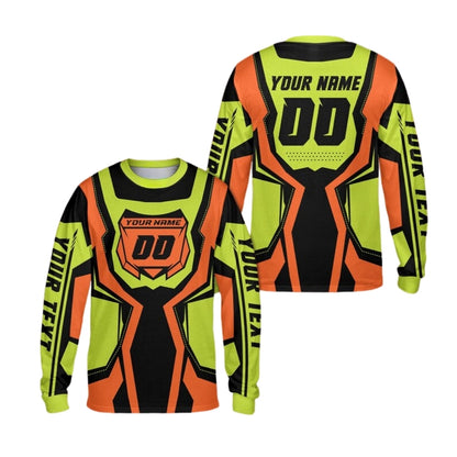 Custom Red And White Dirt Bike Long Sleeve Jersey Shirts For Men, Custom Dirt Bike Jerseys ME0047