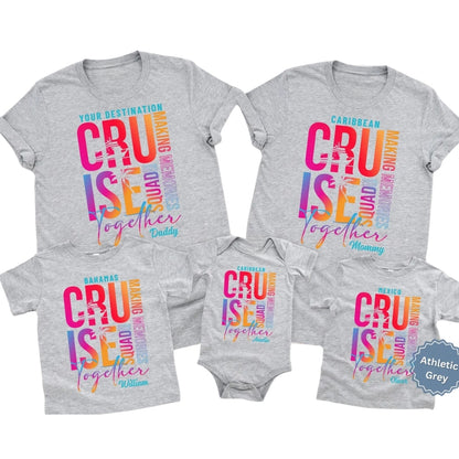 Custom Destination Cruise Squad Matching Family T Shirts, Custom Cruise Vacation Family Shirts ET0264