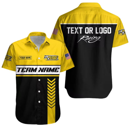 Custom Mechanic Racing Workwear Hawaiian Button Up Shirt, Personalized Mechanic Uniforms HE0197