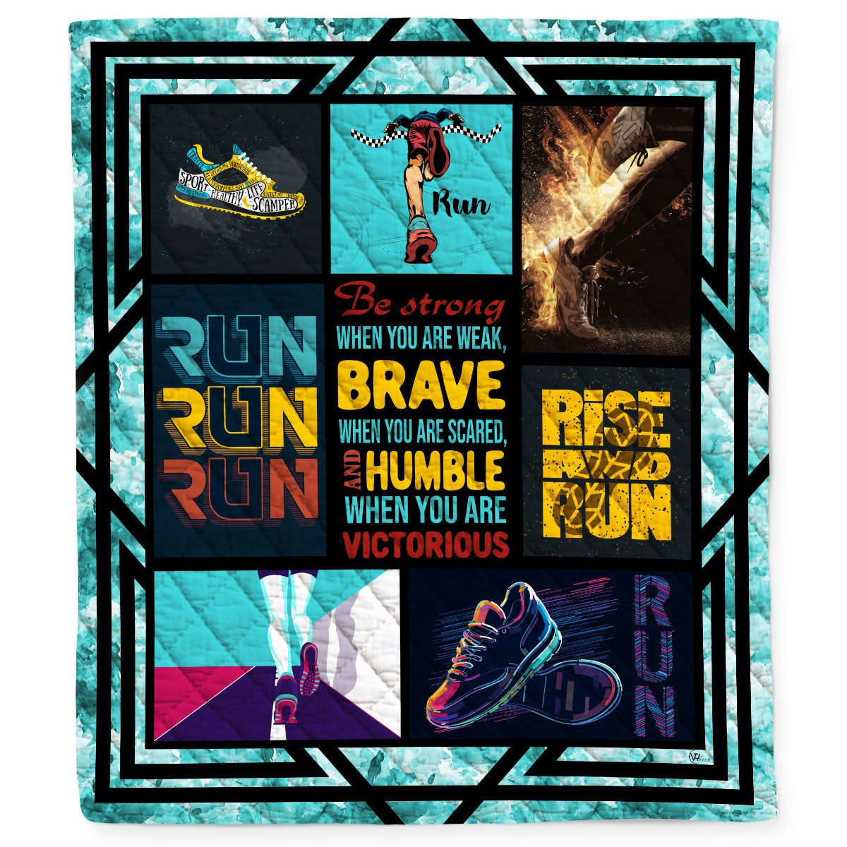 Custom Running Girl Blanket Motivation Blanket, Marathon Runner Blanket Gift for Daughter BD0038