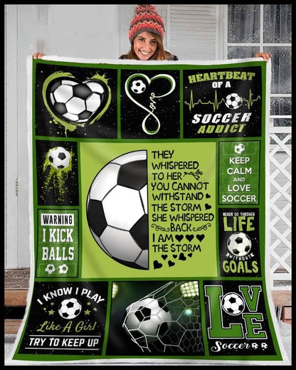 Soccer Blanket Gifts for Boys Men Throw Blanket, Eat Sleep Soccer Repeat Funny Blanket for Son BD0042
