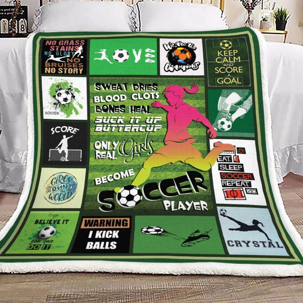 Soccer Blanket Gifts for Boys Men Throw Blanket, Eat Sleep Soccer Repeat Funny Blanket for Son BD0042