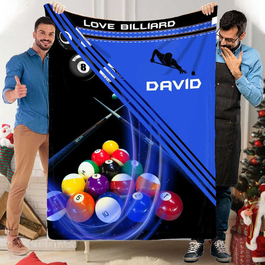 Customized Billiard Blanket for Men, Billiard Lovers Throw Blanket, Billiard Team Gift BD0050