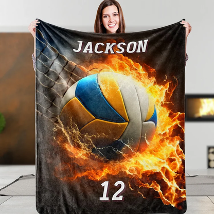 Volleyball Rock Can You Dig It Blanket for Boys Girl Volleyball Fleece Blanket BD0060