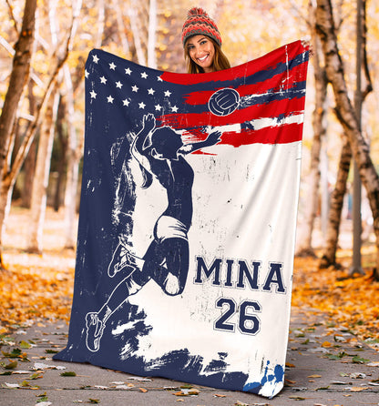 Volleyball Rock Can You Dig It Blanket for Boys Girl Volleyball Fleece Blanket BD0060