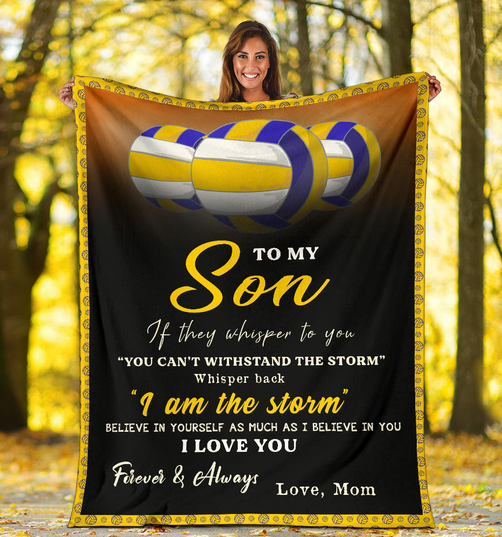 To My Son Volleyball Blanket, Volleyball Boy Soft Cozy Plush Throw Blanket BD0063