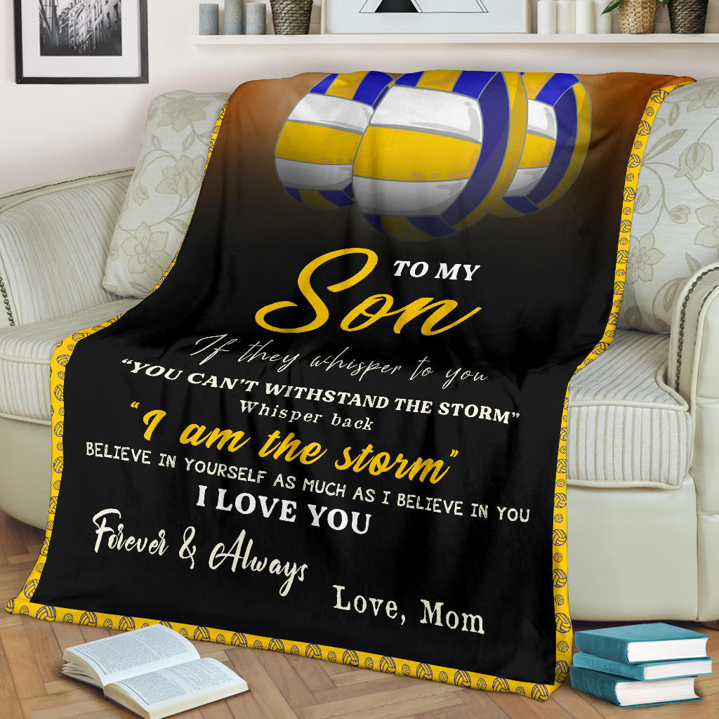 To My Son Volleyball Blanket, Volleyball Boy Soft Cozy Plush Throw Blanket BD0063