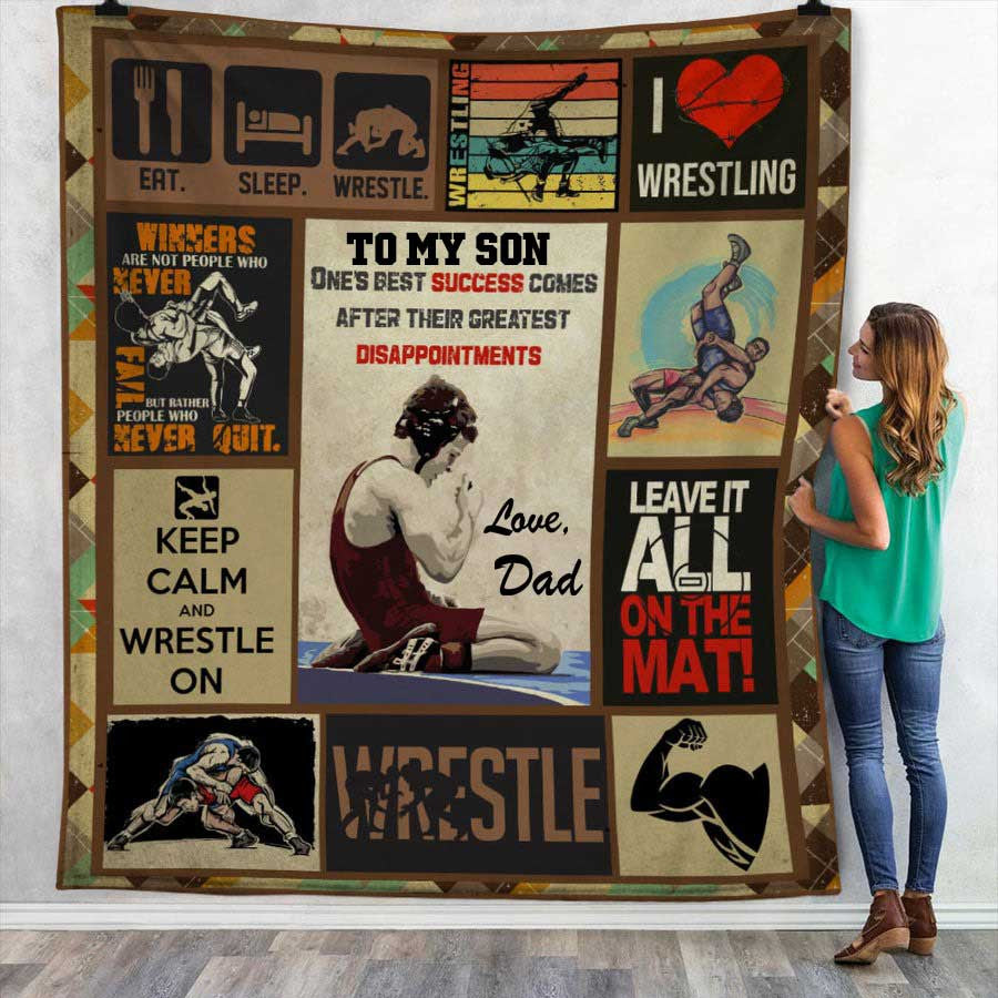 Wrestler Parents To My Son Wrestling Blanket Gift from Mom, Dad Soft Wrestling Fleece Sherpa Blanket BD0066