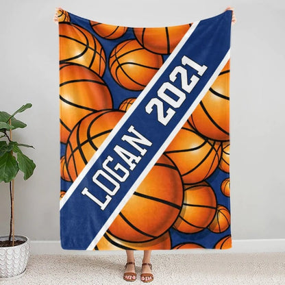 Personalized Basketball Blanket for Son, Basketball Players, Gift for Son Birthday, Basketball Team Gift BD0092