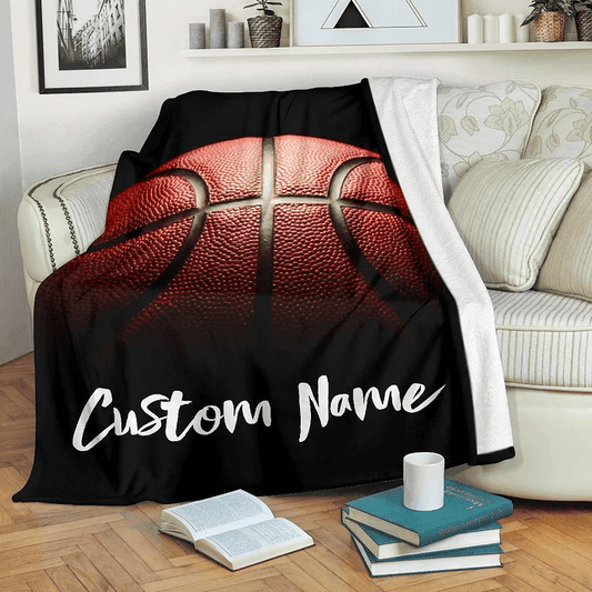 Personalized Basketball Blanket for Son, Basketball Players, Gift for Son Birthday, Basketball Team Gift BD0092